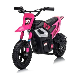 Jojoka 24V Kids Dirt Bike, Ride-On Off-Road Motorcycle with Rear Wheel Suspension, Twist Grip Throttle, 350W Motor, 13.67MPH - 1 of 4