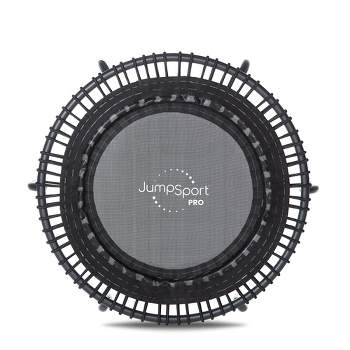 JumpSport 350 PRO Indoor Heavy Duty Lightweight Round Fitness Trampoline with Videos, Secure Arched Legs, and Quiet, Safe Bounce
