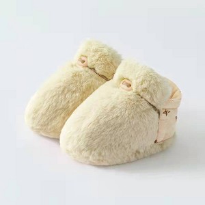 MyKids-USA Newborn Baby Solid Color Plush Warm Shoes Outfits In Autumn & Winter - 1 of 4