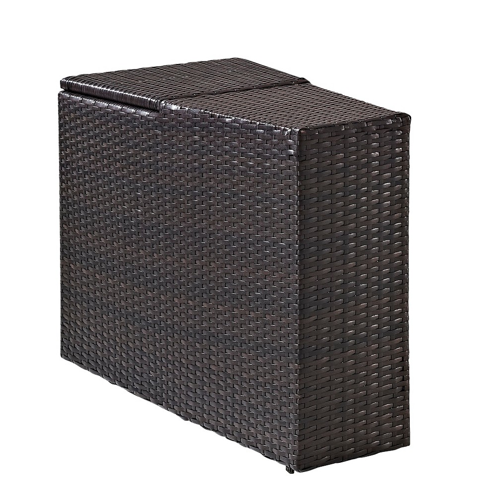 Catalina Outdoor Wicker Arm Table Brown Crosley
