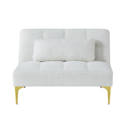 NicBex Single Sofa Bed Convertible Futon Sofa with Gold Metal Legs for Apartments or Studios