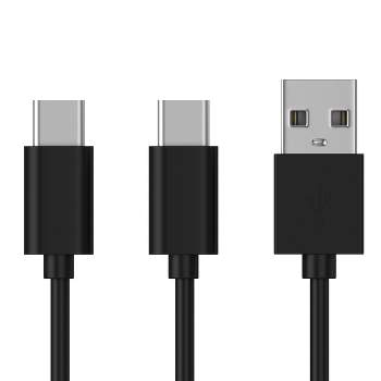 Just Wireless 6' TPU Type-C to USB-A Cable 2pk - Black
