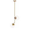 Elegant Lighting Ryland 2 light Brass and Clear glass pendant - 4 of 4