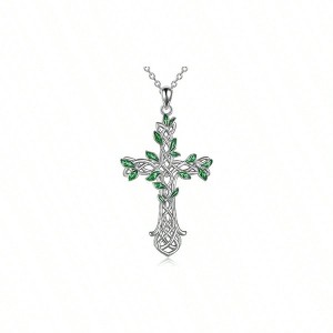 Religious Cross Pendant Necklace, Origami Design Gift for Women Men 1.61*0.85 inches,chain size: 18+2 inch,width:1.2 - 1 of 4