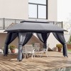 Outsunny Patio Gazebo, Outdoor Gazebo Canopy Shelter with Netting & Curtains, Vented Roof, Steel Frame for Garden and Lawn - 3 of 4