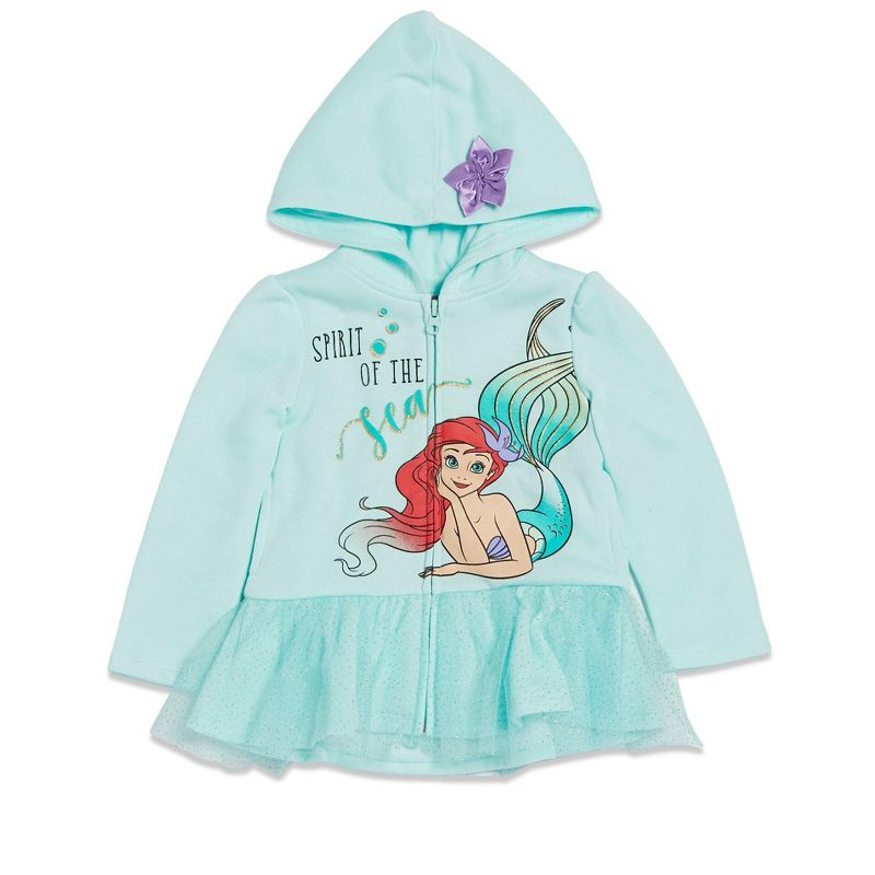 Disney Princess Moana Cindrella Ariel Belle Zip Up Hoodie Little Kid to Big Kid, 1 of 8