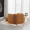 Chenille Bean Bag Chair with Footstool and Foam Filling, Soft Square Lazy Sofa with Armrests for Indoor Use-Baofuwish - 3 of 4