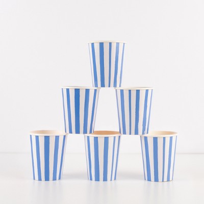 Meri Meri Blue Stripe Cups (Pack of 8)