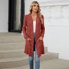 Womens Long Cardigan Lightweight Sweater Open Front Long Sleeve Outfits with Pockets Brick Red,XL - 4 of 4