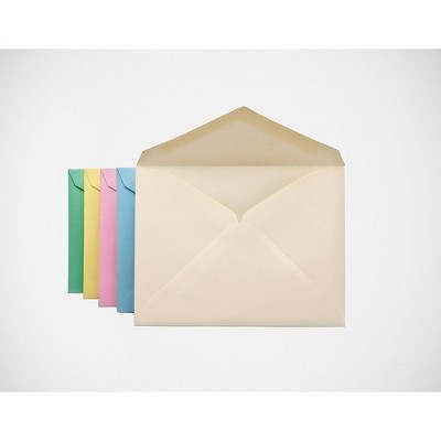 Staples Gummed Pastel Invitation Envelopes 4 3/8" x 5 3/4" 50/BX 831164/19395