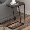 Syemin End Tables C-Shaped End Table, Small Side Table for Couch, Sofa Table with Metal Frame, Nightstand, Slide Couch Table, Grey, 10"*18"*25" - 2 of 4