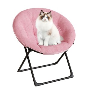 Foldable Lounger Faux Fur Saucer Chair for Dorm & Bedroom - 1 of 4