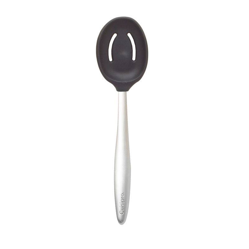 Cuisipro 8-Inch Silicone Piccolo Slotted Spoon, Black, 1 of 2