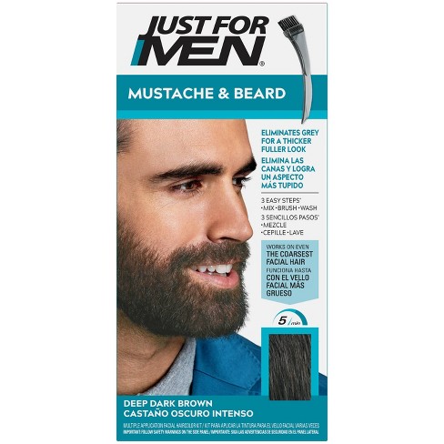 Just For Men Mustache & Beard Coloring For Gray Hair With Brush Included -  Deep Dark Brown M46 : Target