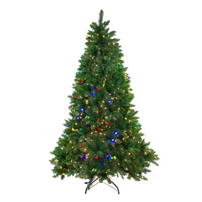 Northlight 7.5' Prelit Artificial Christmas Tree Full Huron Pine - Clear Dura-Lit Lights