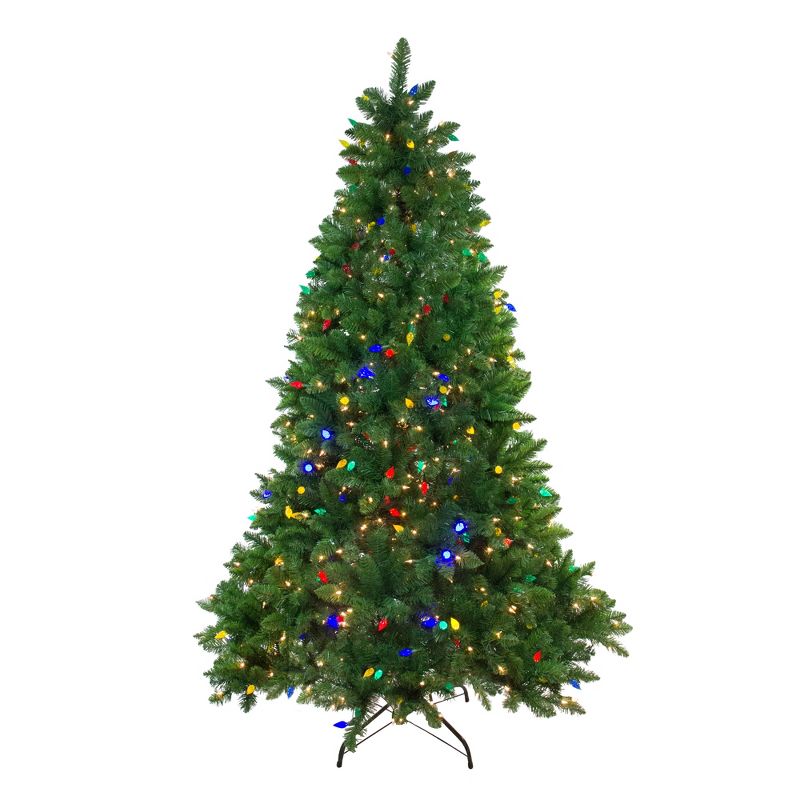 Northlight 6.5' Prelit Artificial Christmas Tree Huron Pine - Multi-Color Lights, 1 of 5