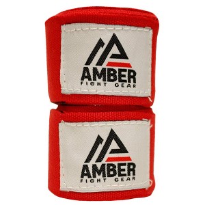 Amber Fight Gear Mexican Style 200 Inch Elastic Handwraps - Breathable, Machine Washable for MMA, Boxing, Kickboxing, Muay Thai, Red, Sold as a Pair - 1 of 4
