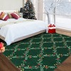 Washable Rug for Bedroom Christmas Floral Living Room Rug Non-Slip Holiday Indoor Floor - 2 of 4
