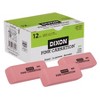 Dixon® Pink Carnation Erasers, Large, 2-9/16 x 1 x 7/16, 12 Per Pack, 3 Packs - 2 of 3