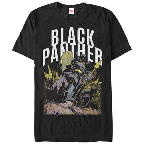 Men s Marvel Black Panther Army T Shirt Black X Large