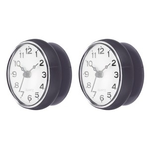 Unique Bargains Waterproof Decorative Silent Quartz Suction Cup Mini Cute Shower Clocks 2 Pcs - 1 of 4
