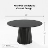 Dovelina Black Round Dining Table Artificial Wood Dining Room Table Personalized Dining Table with Designer Table Base - 3 of 4