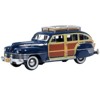 1942 Chrysler Town & Country Woody Wagon South Sea Blue w/Wood Panels & Rack 1/87 (HO) Scale Diecast Model Car by Oxford Diecast - 2 of 3