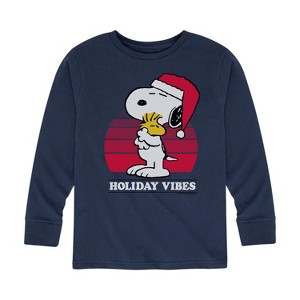 Boys' - Peanuts - Happy Holidays Long Sleeve Graphic T-Shirt - 1 of 4