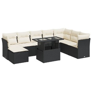 vidaXL Garden Sofa Set Black, Cream White - 1 of 4