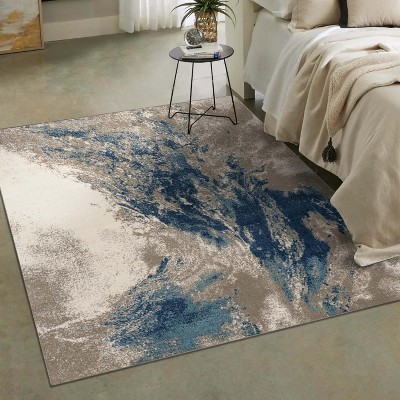 Luxe Weavers Modern Coastal Abstract Blue