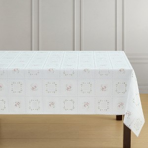 Floral Lace-Inspired 3-Yard Cut-to-fit Vinyl Tablecloth/Table Protector - White - 54x108 - Elrene Home Fashions - 1 of 4