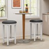 Tangkula Upholstered Bar Stool Set of 4 25" Counter Height Bar Chairs w/ Padded Cushion White & Grey - 4 of 4