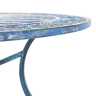 Thessaly 5-Piece Antique Blue Iron Outdoor Dining Set