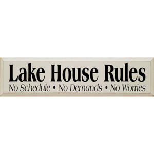 Slickblue Lake Life Wall Decor – Rustic Lake House Rules Wood Sign – Cottage Vibe Wall Accent 9x36, 10 Color Options - 1 of 3