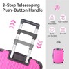 MAYEERTY 3-Piece Lightweight ABS Hardshell Luggage Set Durable Travel Suitcases with Spinner Wheels, TSA Lock, (20", 24", 26") Pink - 4 of 4