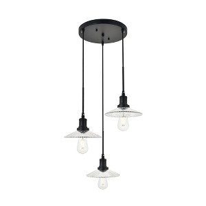 Elegant Lighting Waltz 3 light black Pendant - 1 of 4