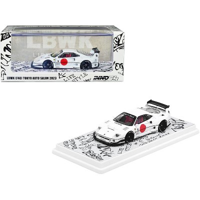 LBWK (Liberty Walk) F40 White with Graphics "Tokyo Auto Salon 2023" 1/64 Diecast Model Car by Inno Models