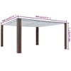 vidaXL Outdoor Poly Rattan Gazebo Pavilion with Sliding Roof, 157.4"x157.4"x78.7", Sturdy Powder-Coated Steel Frames, Water Resistant, Brown and Cream - 4 of 4