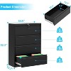 4-Drawer Mobile File Cabinet with Lock and 2 Keys, Under-Desk Metal Lateral Filing Cabinet with Adjustable Shelf for Legal, Letter & A4 Files - 3 of 4