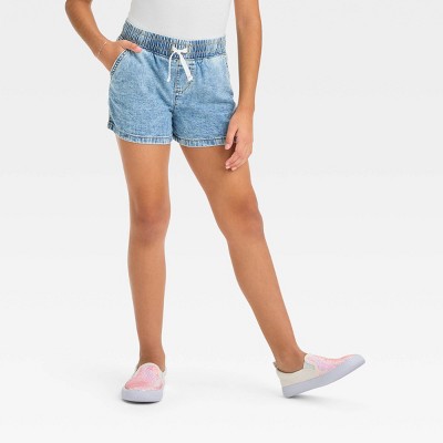 Girls' Mid-rise Pull-on Jean Shorts - Cat & Jack™ Medium Wash L : Target