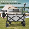 Bestier Collapsible Wagon Carts, Utility Beach Wagon for Outdoor Garden with Adjustable 90° Handle, 65L Heavy-Duty Folding Wagon 180lbs Capacity - 4 of 4