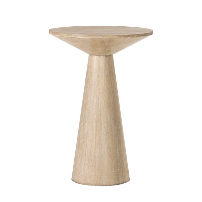 JIONJOY Rustic Round Pedestal Side Table - Farmhouse Martini Table with Tapered Base for Living Room, Bedroom or Small Spaces