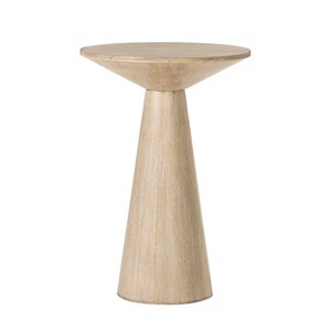 JIONJOY Rustic Round Pedestal Side Table - Farmhouse Martini Table with Tapered Base for Living Room, Bedroom or Small Spaces - 1 of 4