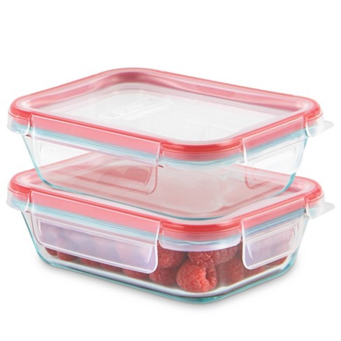 Pyrex 4pc 4 Cup Round Glass Food Storage Value Pack - Pink : Target