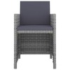 vidaXL Garden Dining Set Grey PE Rattan, Glass, Powder-Coated Steel Medium - 4 of 4