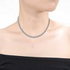 White Gold Plated with Cubic Zirconia Graduated-Size Tennis Chain Anniversary Necklace - 2 of 3