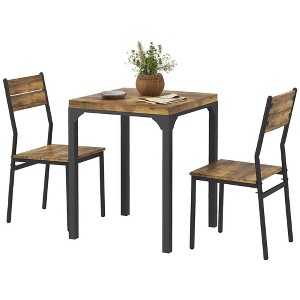 3 Piece Dining Room Set for 2, Dining Table Set for Breakfast Nook, Small Space, Apartment, Space Saving - 1 of 4
