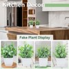 Aoibox 4 Pack Mini Artificial Greenery Potted Plants for Home Decor, Indoor Office Table, Farmhouse Bathroom Decor, Fake Plants Set - 3 of 4