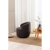 MAYEERTY Velvet Swivel Barrel Chair, Black Powder Coating Metal Ring, Home Use, Black - 3 of 4