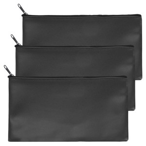 Unique Bargains Oxford Fabric Zippered Water Resistant Tear Resistant Bank Deposit Bag 3 Pcs - 1 of 4